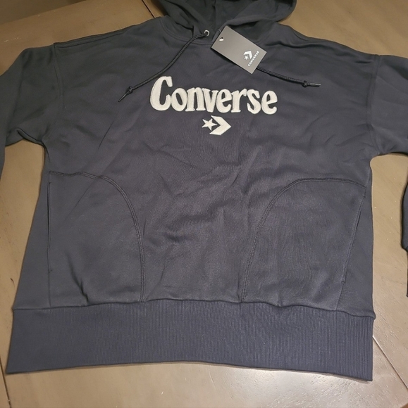 Converse Logo Embroidered Loose Fleece Hoodie size SMALL *NWTS* - Picture 3 of 7